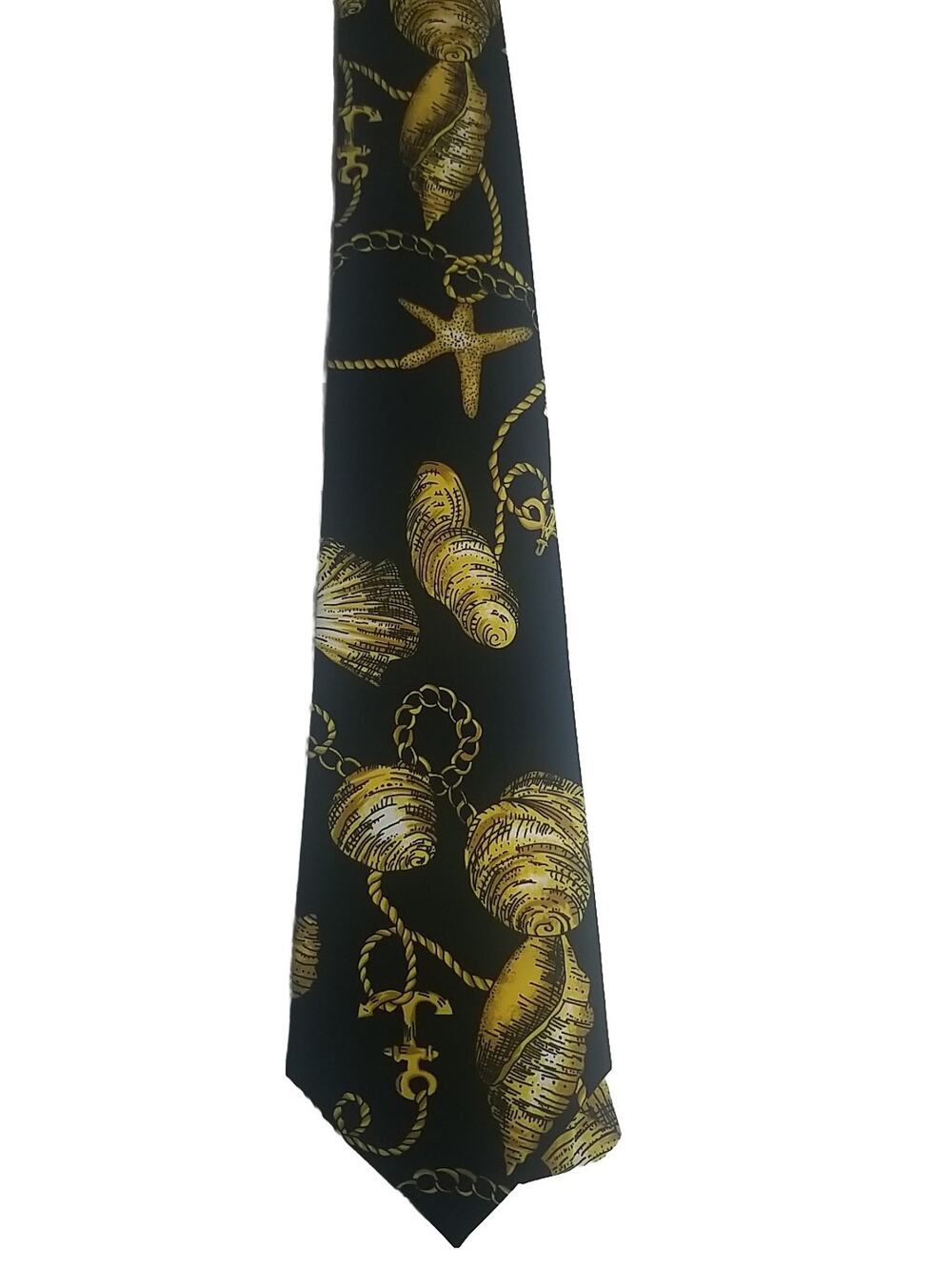 Vintage City One Starfish Ocean Goldenclam Shells Neck Tie beach MEN'S Necktie